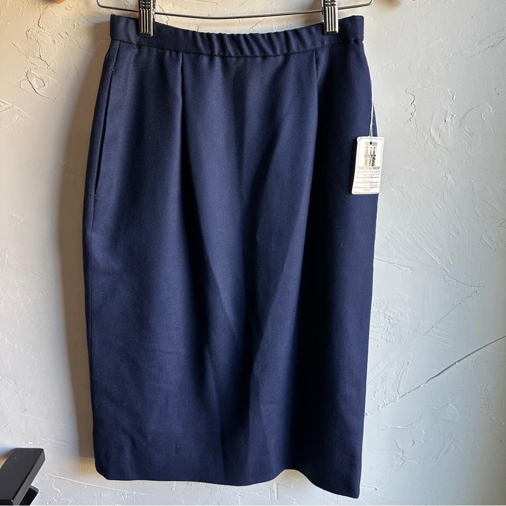 NWT Vintage Pendleton Blue Midi Pencil Skirt Sz‎ 6 Classic Minimalist Academia